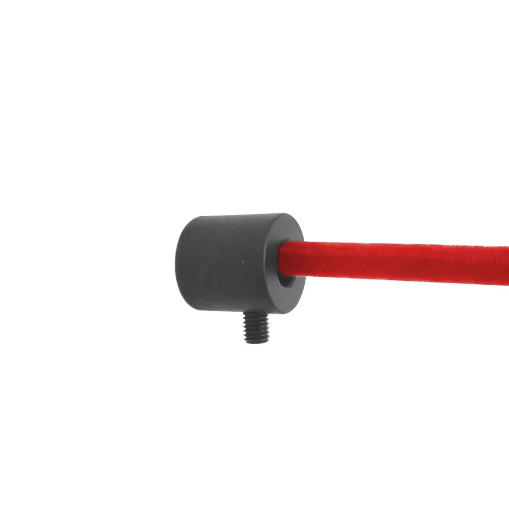 Attache murale pour cordon élastique rouge installée sur mur avec poteau de délimitation TELNALINE